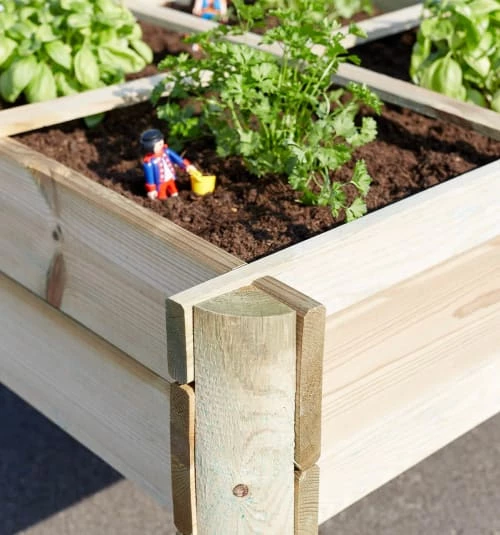 Jardipolys Rangements Extérieur Carré Potager Enfants Sur Pieds 4 Compartiments En Pin 2 Jardipolys Rangements Extérieur Carré Potager Enfants Sur Pieds 4 Compartiments En Pin – Image 2
