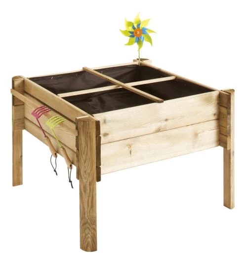 Jardipolys Rangements Extérieur Carré Potager Enfants Sur Pieds 4 Compartiments En Pin 1 Jardipolys Rangements Extérieur Carré Potager Enfants Sur Pieds 4 Compartiments En Pin