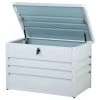 Beliani Rangements Extérieur Coffre De Jardin En Acier Gris Clair 100 X 62 Cm