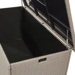 Beliani Rangements Extérieur Coffre De Jardin En Rotin Beige Taupe 155 X 75 Cm -France Parasols Soldes 2022 coffre de jardin en rotin beige taupe 155 x 75 cm 4