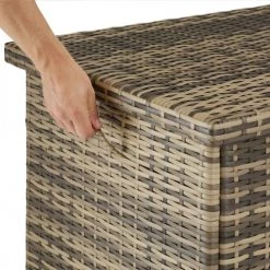 Tectake Rangements Extérieur Coffre De Jardin KIRUNA En Rotin Synthétique 120x55x61,5cm 270 L -France Parasols Soldes 2022 coffre de jardin kiruna en rotin synthetique 120x55x61 5cm 270 l 3