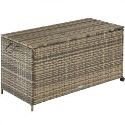 Tectake Rangements Extérieur Coffre De Rangement Avec Cadre En Aluminium Et Roues 297l, 117x54x64cm