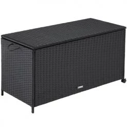 Tectake Rangements Extérieur Coffre De Rangement Avec Cadre En Aluminium Et Roues 297l, 117x54x64cm