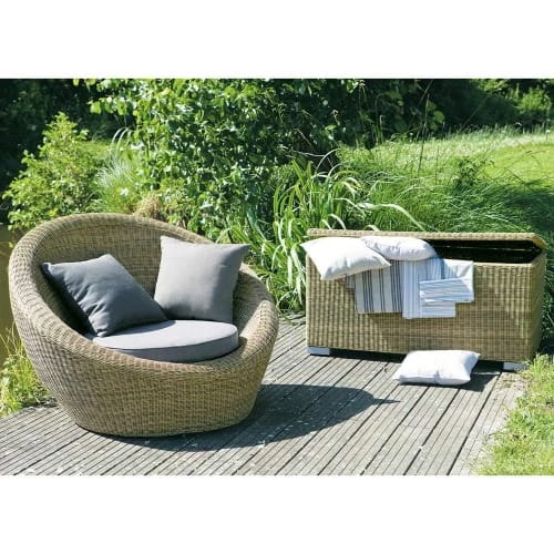 Maisons Du Monde Rangements Extérieur Coffre En Résine Tressée L 122 Cm 6 Maisons Du Monde Rangements Extérieur Coffre En Résine Tressée L 122 Cm – Image 6