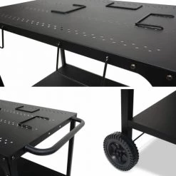 Alice's Garden Barbecues Et Planchas Desserte Extérieure Noire En Acier Modulable Pour Plancha Avec 2 Roues -France Parasols Soldes 2022 desserte exterieure noire en acier modulable pour plancha avec 2 roues 3