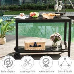 Homcom Barbecues Et Planchas Desserte Pour Plancha Acier Noir -France Parasols Soldes 2022 desserte pour plancha acier noir 3
