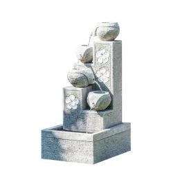 Wanda Collection Objets Déco De Jardin Fontaine 4 Coupes Grise H90 Cm