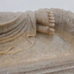 Oviala Objets Déco De Jardin Fontaine Bouddha LED Pierre Reconstituée Gris -France Parasols Soldes 2022 fontaine bouddha led pierre reconstituee gris 3