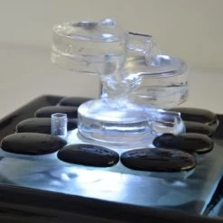 Zen'Light Objets Déco De Jardin Fontaine D'intérieur En Verre Et Céramique Avec éclairage Led - H20cm -France Parasols Soldes 2022 fontaine d interieur en verre et ceramique avec eclairage led h20cm 3