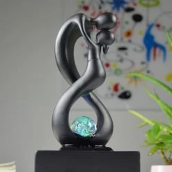 Zen'Light Objets Déco De Jardin Fontaine D'intérieur Moderne En Résine Avec éclairage Led - H31cm -France Parasols Soldes 2022 fontaine d interieur moderne en resine avec eclairage led h31cm 3