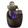 Zen'Light Objets Déco De Jardin Fontaine D'intérieur Zen En Résine Avec éclairage Led - H28cm