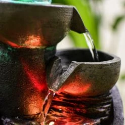 Zen'Light Objets Déco De Jardin Fontaine D'intérieur Zen En Résine Avec éclairage Led - H28cm -France Parasols Soldes 2022 fontaine d interieur zen en resine avec eclairage led h28cm 2