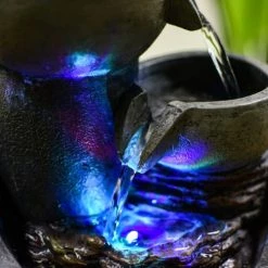 Zen'Light Objets Déco De Jardin Fontaine D'intérieur Zen En Résine Avec éclairage Led - H28cm -France Parasols Soldes 2022 fontaine d interieur zen en resine avec eclairage led h28cm 4