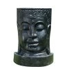Wanda Collection Objets Déco De Jardin Fontaine Mur D'eau Visage De Bouddha Noir H120cm
