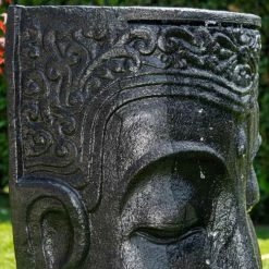 Wanda Collection Objets Déco De Jardin Fontaine Mur D'eau Visage De Bouddha Noir H120cm -France Parasols Soldes 2022 fontaine mur d eau visage de bouddha noir h120cm 4