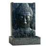 Wanda Collection Objets Déco De Jardin Fontaine Mur D'eau Visage De Bouddha Noir H150cm