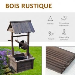 Outsunny Objets Déco De Jardin Fontaine Puit De Jardin D'ornement Sapin Traité Carbonisation 9 Outsunny Objets Déco De Jardin Fontaine Puit De Jardin D'ornement Sapin Traité Carbonisation -France Parasols Soldes 2022 fontaine puit de jardin d ornement sapin traite carbonisation 3