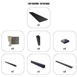 RED DECO Objets Déco De Jardin Kit Clôture H1.85m Bois Composite Gris L9.42 M -France Parasols Soldes 2022 kit cloture h1 85m bois composite gris l9 42 m 3