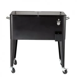 Maisons Du Monde Rangements Extérieur Kit Glacière De Jardin à Roulettes En Métal Noir