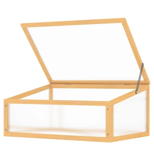 Outsunny Rangements Extérieur Mini Serre De Jardin Toit Ouvrable Polycarbonate Bois Sapin Pré-huilé 4 Outsunny Rangements Extérieur Mini Serre De Jardin Toit Ouvrable Polycarbonate Bois Sapin Pré-huilé – Image 4