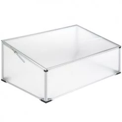 Tectake Rangements Extérieur Mini Serre En Aluminium Blanc Transparent