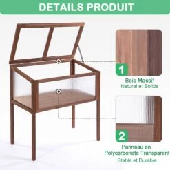 Outsunny Rangements Extérieur Mini Serre Toit Ouvrable Panneaux Polycarbonate Bois Sapin Traité -France Parasols Soldes 2022 mini serre toit ouvrable panneaux polycarbonate bois sapin traite 4