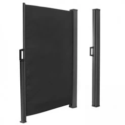 Oviala Objets Déco De Jardin Paravent Rétractable En Acier Noir -France Parasols Soldes 2022 paravent retractable en acier noir 5