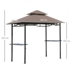 Homcom Pergolas Et Tonnelles Pavillon Abri Tonnelle De Jardin Pour Barbecue Chocolat -France Parasols Soldes 2022 pavillon abri tonnelle de jardin pour barbecue chocolat 2