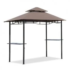 Homcom Pergolas Et Tonnelles Pavillon Abri Tonnelle De Jardin Pour Barbecue Chocolat