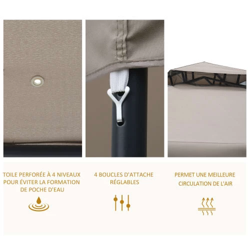 Outsunny Pergolas Et Tonnelles Pavillon De Jardin Tonnelle Style Colonial Avec Moustiquaires Zippées 5 Outsunny Pergolas Et Tonnelles Pavillon De Jardin Tonnelle Style Colonial Avec Moustiquaires Zippées – Image 5