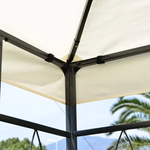 Homcom Pergolas Et Tonnelles Pavillon De Jardin Tonnelle Style Colonial Crème H2,5m 5 Homcom Pergolas Et Tonnelles Pavillon De Jardin Tonnelle Style Colonial Crème H2,5m – Image 5