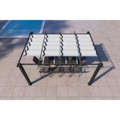 Concept Usine Pergolas Et Tonnelles Pergola Auto-portée 3 X 4 M Avec Toile Rétractable Beige -France Parasols Soldes 2022 pergola auto portee 3 x 4 m avec toile retractable beige 2