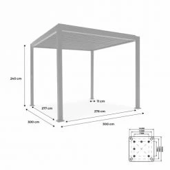 Alice's Garden Pergolas Et Tonnelles Pergola Bioclimatique Coloris Bois, 3x3m, Aluminium -France Parasols Soldes 2022 pergola bioclimatique coloris bois 3x3m aluminium 3
