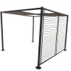 Concept Usine Pergolas Et Tonnelles Pergola Coulissante 4 Toiles 3 X 3 M Gris Et Taupe