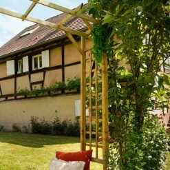 Jardipolys Pergolas Et Tonnelles Pergola De Jardin Pour Plantes Grimpantes En Pin -France Parasols Soldes 2022 pergola de jardin pour plantes grimpantes en pin 2
