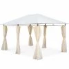 Alice's Garden Pergolas Et Tonnelles Pergola En Acier Renforcé Avec Rideaux En Toile écrue 3x4m