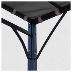 Happy Garden Pergolas Et Tonnelles Pergola Murale 3 × 2,5m En Acier Anthracite Avec Toile Grise -France Parasols Soldes 2022 pergola murale 3 2 5m en acier anthracite avec toile grise 2