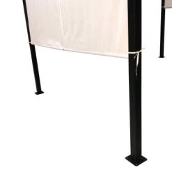 Concept Usine Pergolas Et Tonnelles Pergola Rétractable 3 X 4 M En Tissu Polyester Noir Et Blanc -France Parasols Soldes 2022 pergola retractable 3 x 4 m en tissu polyester noir et blanc 3