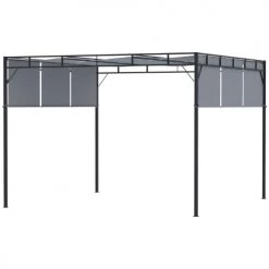 Outsunny Pergolas Et Tonnelles Pergola Rétractable Acier Noir Toiles Polyester Haute Densité Gris -France Parasols Soldes 2022 pergola retractable acier noir toiles polyester haute densite gris 4