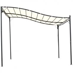 Outsunny Pergolas Et Tonnelles Pergola Tonnelle De Jardin Crème -France Parasols Soldes 2022 pergola tonnelle de jardin creme 3
