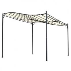 Outsunny Pergolas Et Tonnelles Pergola Tonnelle De Jardin Crème -France Parasols Soldes 2022 pergola tonnelle de jardin creme 4