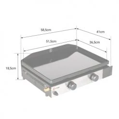 Somagic Barbecues Et Planchas Plancha Au Gaz 2 Brûleurs Plaque En Fonte Acier Noire -France Parasols Soldes 2022 plancha au gaz 2 bruleurs plaque en fonte acier noire 3