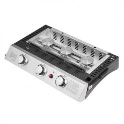 Happy Garden Barbecues Et Planchas Plancha Au Gaz 3 Brûleurs En Acier Noire Sur Chariot -France Parasols Soldes 2022 plancha au gaz 3 bruleurs en acier noire sur chariot 2