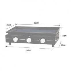 Happy Garden Barbecues Et Planchas Plancha Au Gaz 3 Brûleurs Plaque En Fonte Acier Noir -France Parasols Soldes 2022 plancha au gaz 3 bruleurs plaque en fonte acier noir 3