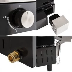 Cook In Garden Barbecues Et Planchas Plancha Au Gaz 3 Brûleurs Plaque En Fonte Noire Avec Capot -France Parasols Soldes 2022 plancha au gaz 3 bruleurs plaque en fonte noire avec capot 2