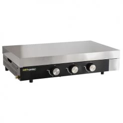 Cook In Garden Barbecues Et Planchas Plancha Au Gaz 3 Brûleurs Plaque En Fonte Noire Avec Capot