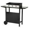 Happy Garden Barbecues Et Planchas Plancha Au Gaz 3 Brûleurs Plaque En Fonte Noire Sur Chariot