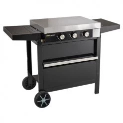Cook In Garden Barbecues Et Planchas Plancha Au Gaz 3 Brûleurs Plaque En Fonte Noire Sur Chariot