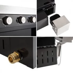 Cook In Garden Barbecues Et Planchas Plancha Au Gaz 3 Brûleurs Plaque En Fonte Noire Sur Chariot -France Parasols Soldes 2022 plancha au gaz 3 bruleurs plaque en fonte noire sur chariot 9