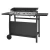Happy Garden Barbecues Et Planchas Plancha Au Gaz 4 Brûleurs En Acier Noire Sur Chariot